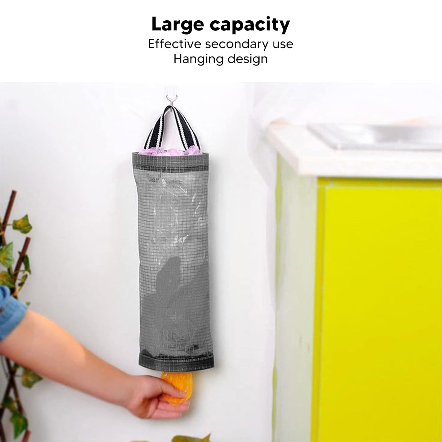 Hanging Waste Bag Holder. Garbage Bag Storage Bag. Widening Handle Hanging Sturdy for Store Garbage Bags Home Store Debris Kitchen. Bedroom Large Capacity for Restaurant (1 Pc)