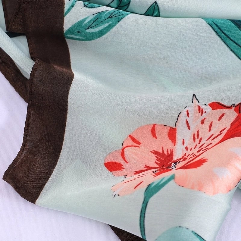 Women's Lady Flower Silk Satin Silk Scarf