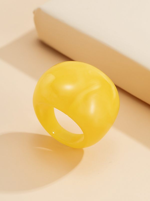 Solid Color Geometric Resin Rings Accessories