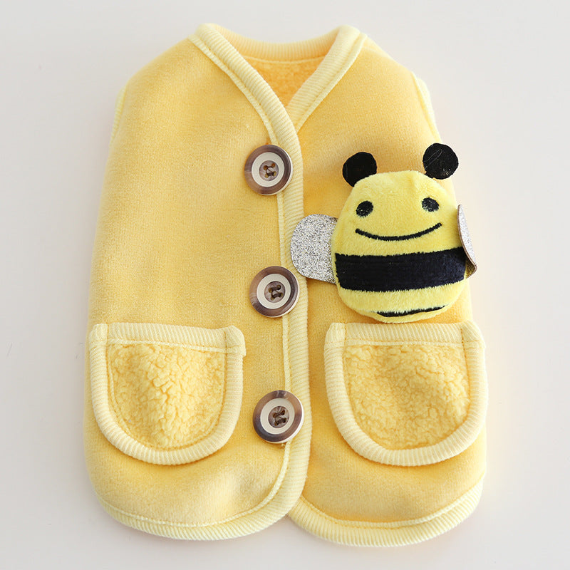 Cute Bee Soft Fleece Dog Cat Jacket Vest