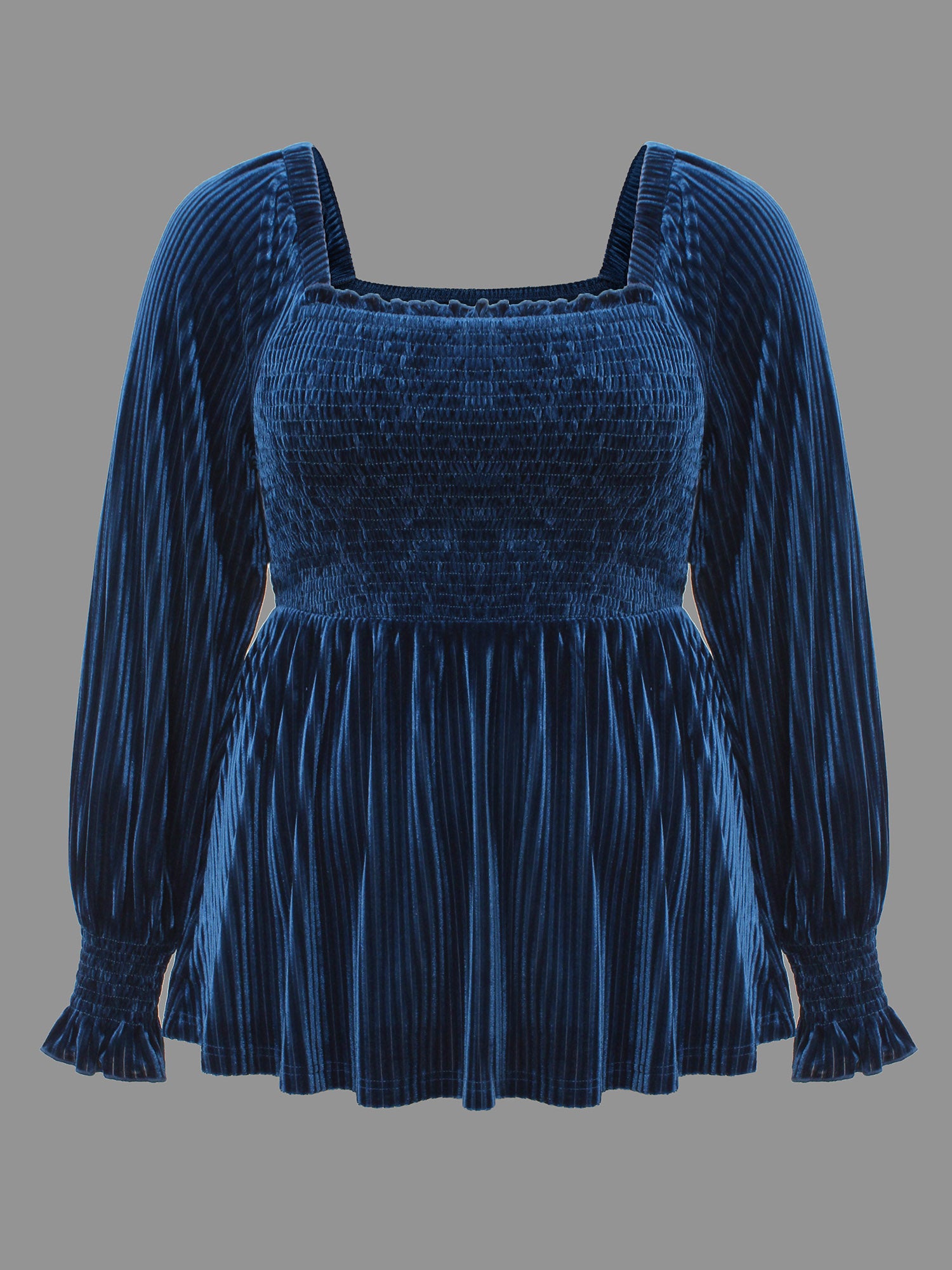 Velvet Smocked Bodice Jersey Top