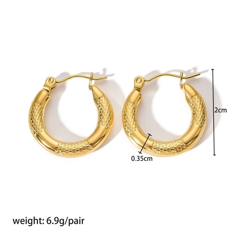 1 Pair Modern Style Round Heart Shape 304 Stainless Steel 18K Gold Plated Hoop Earrings