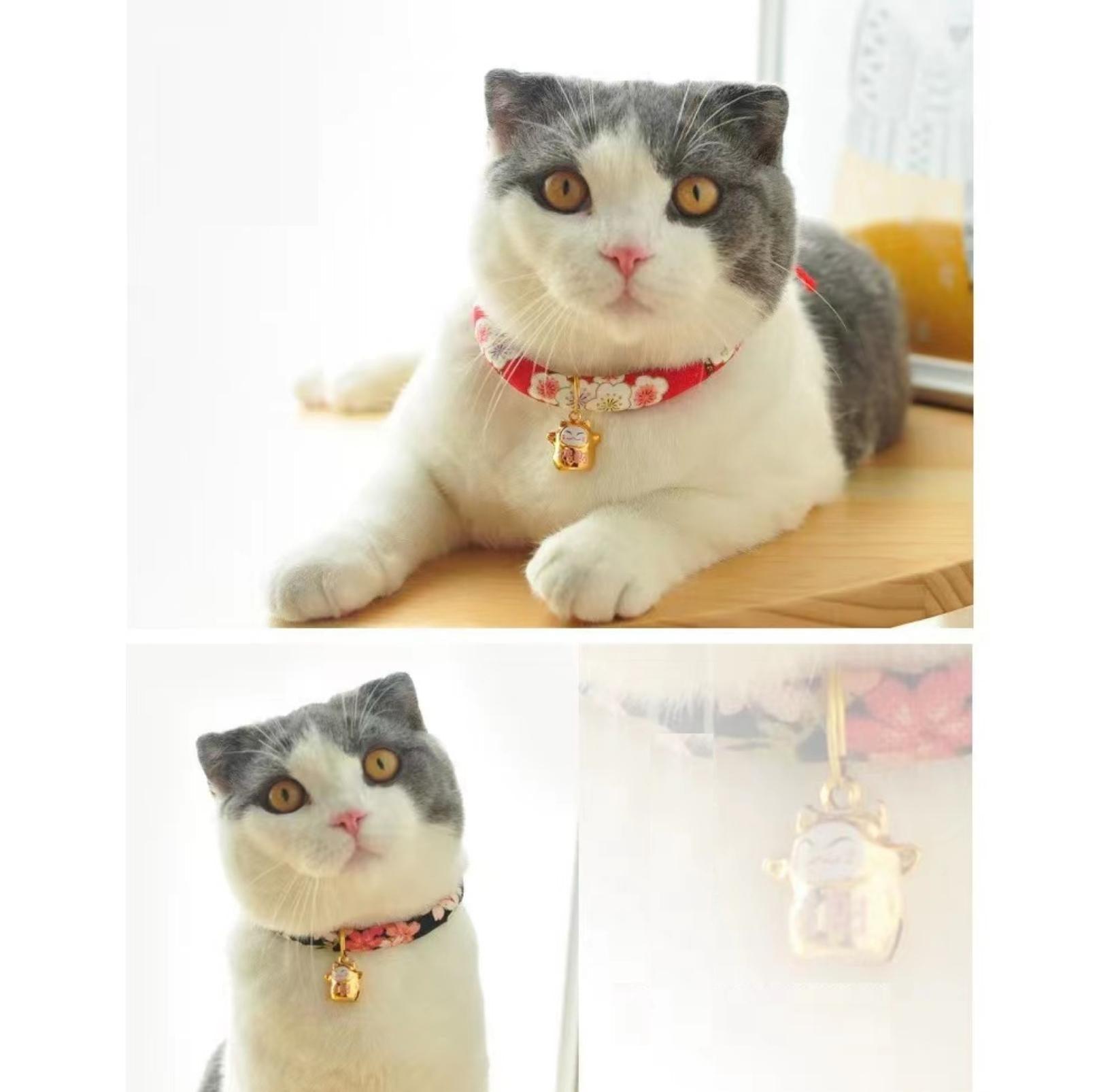 Waves And Flowers Japanese Style Pet Collar