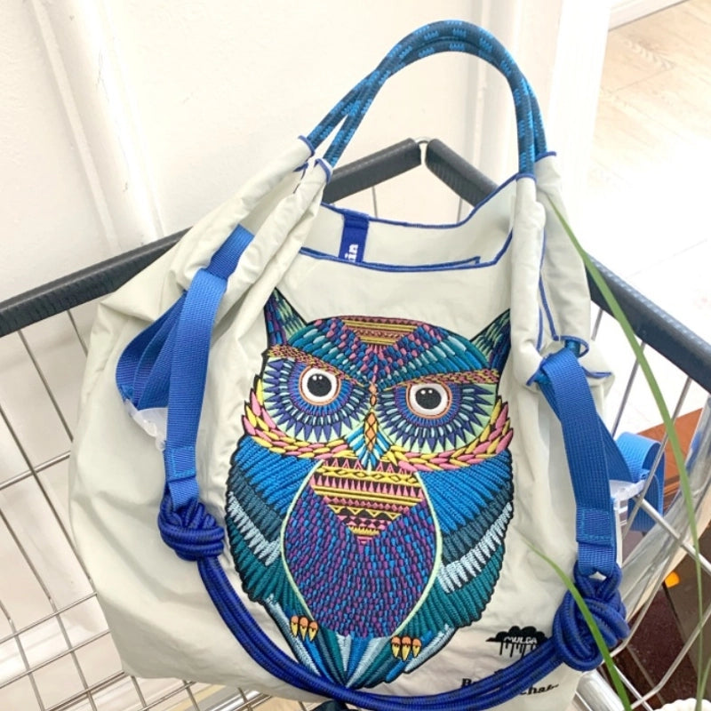 Unisex Cute Rabbit Owl Nylon Shopping Bags