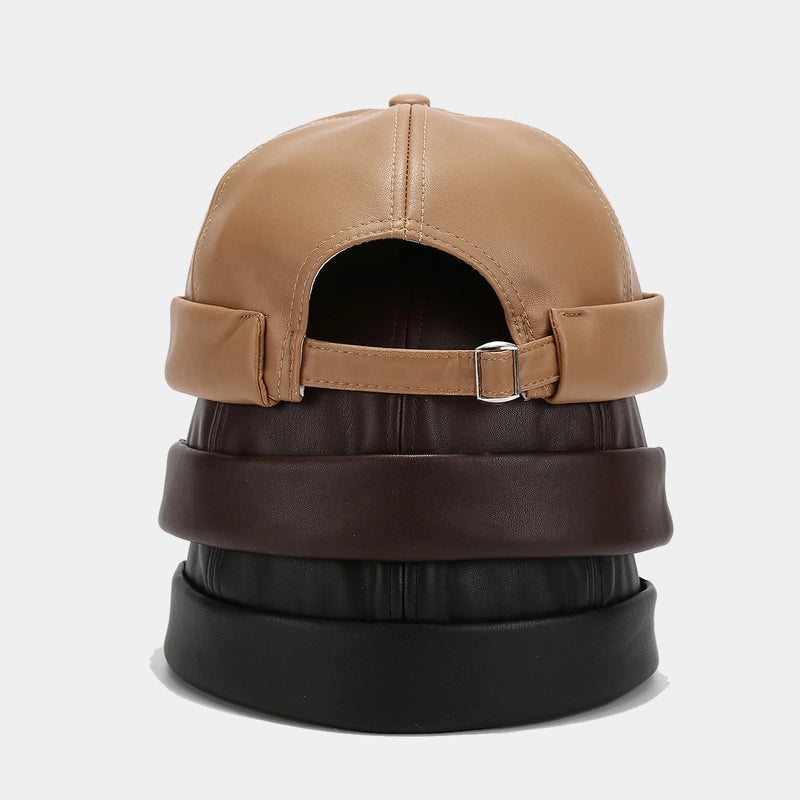 Unisex Retro Classic Style Solid Color Eaveless Chinese Landlord Hat Beanie Hat