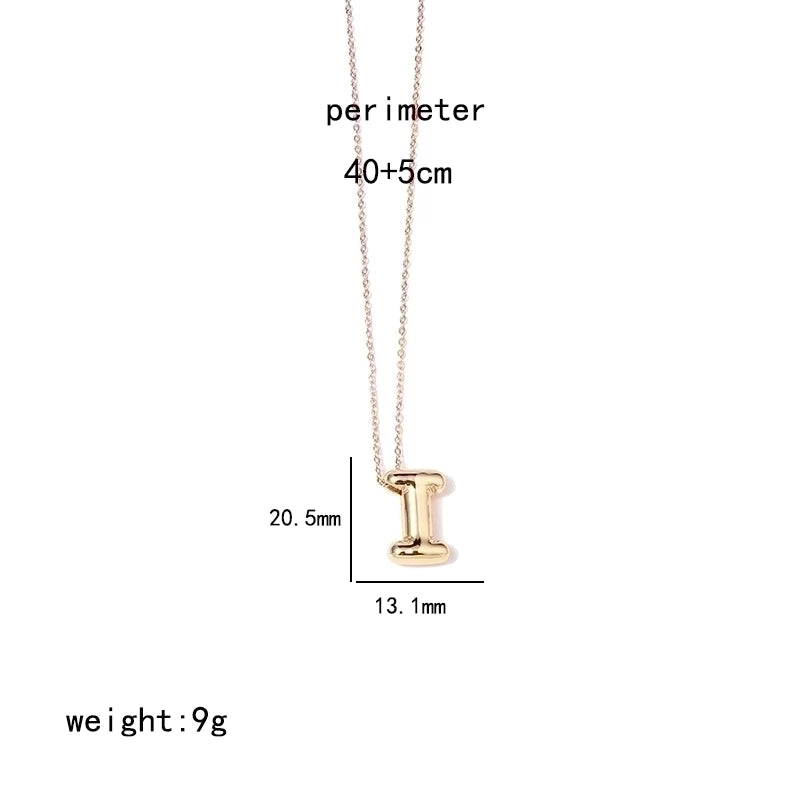 IG Style Minimalist Letter Stainless Steel Copper Polishing Plating Pendant Necklace