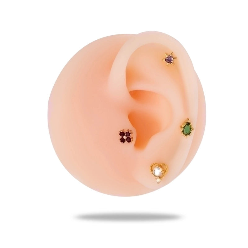 1 Piece Ear Cartilage Rings & Studs Minimalist Geometric 316L Stainless Steel  Copper Plating Inlay Zircon