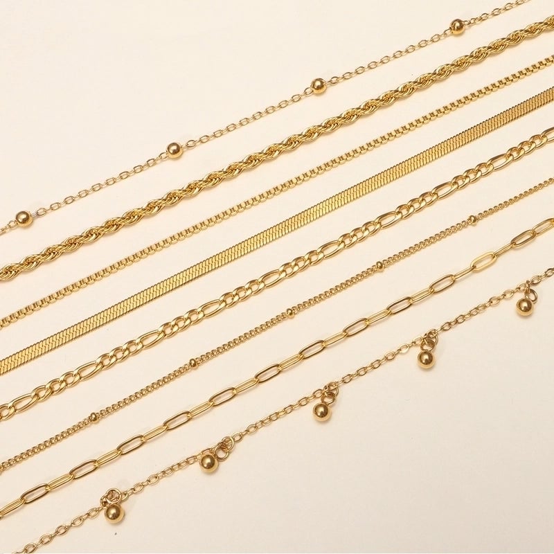 Minimalist Geometric 316L Stainless Steel  18K Gold Plated Bracelets In Bulk