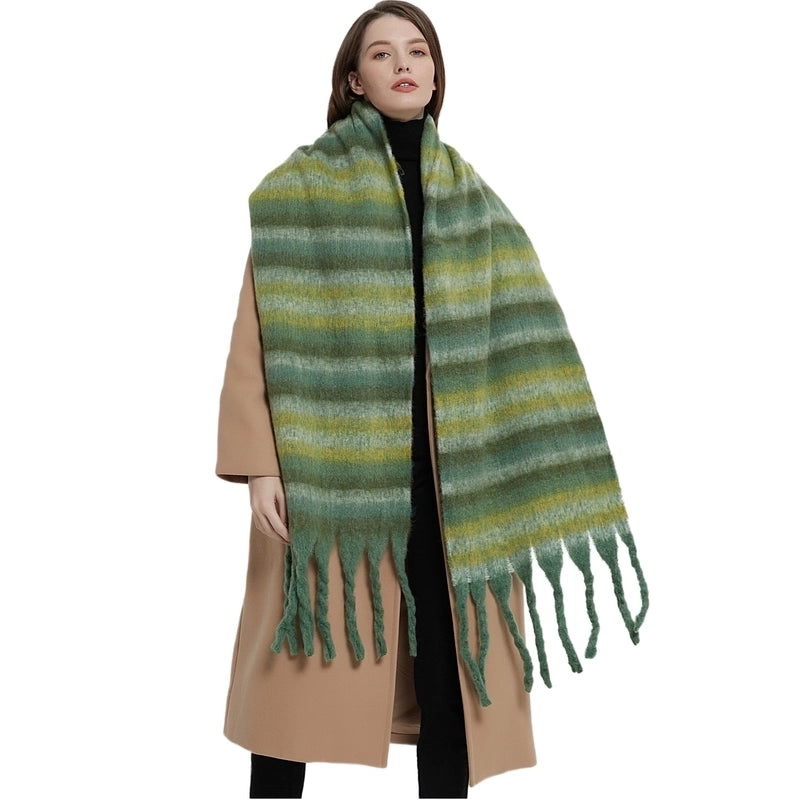 Women's Elegant Basic Stripe Polyester Scarf