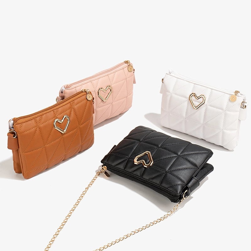 Women's Medium Pu Leather Solid Color Streetwear Square Zipper Shoulder Bag