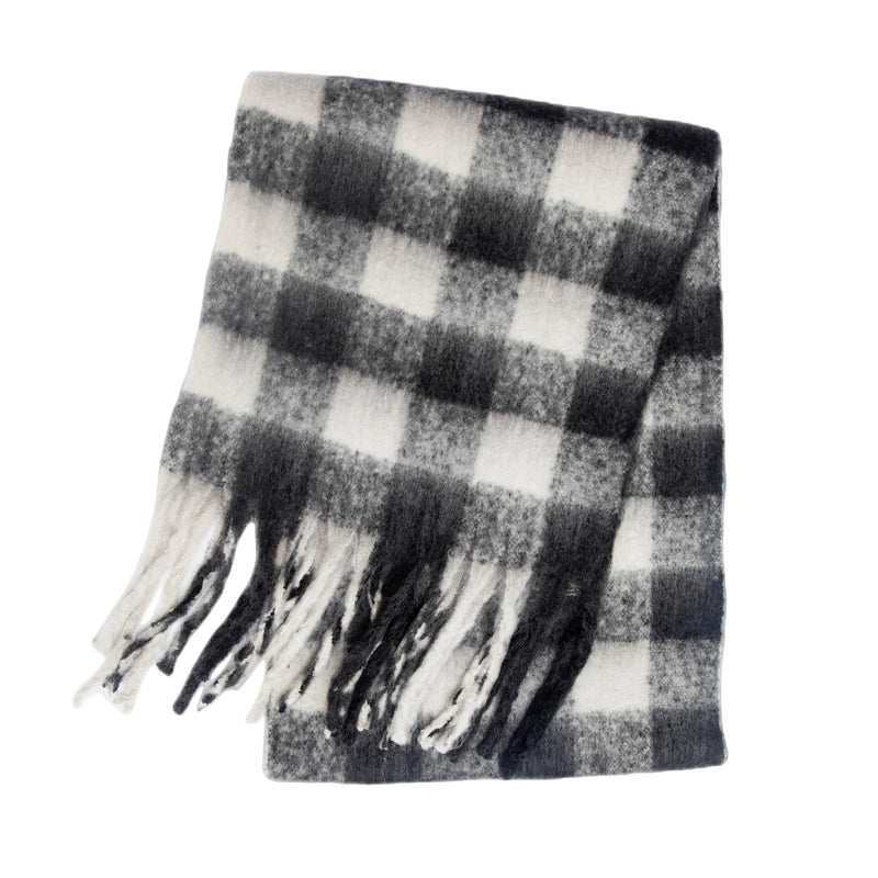 Women's Casual Minimalist Lattice Polyester Tassel Scarf