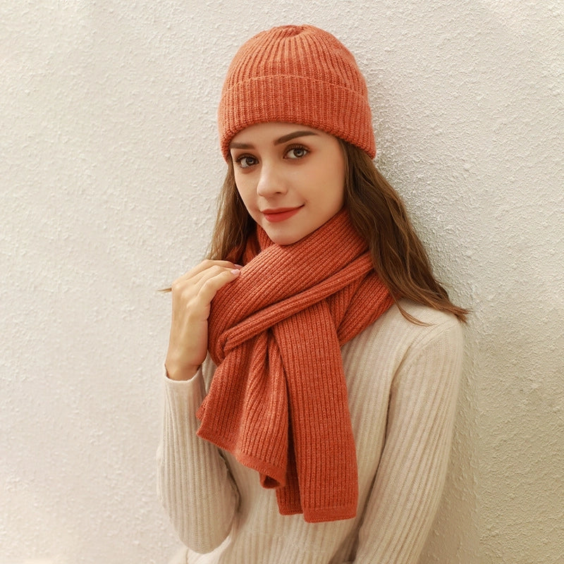 Women's Basic Minimalist Solid Color Acrylic Knit Scarf