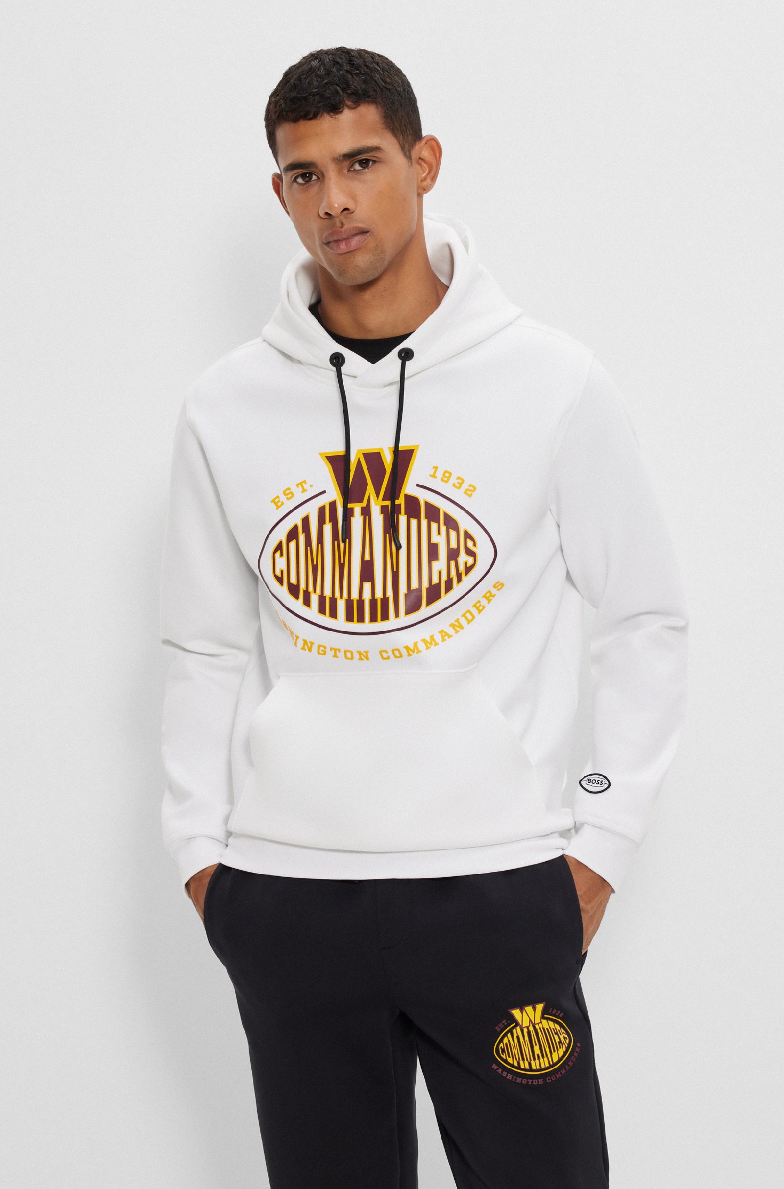 BOSS X NFL COTTON-BLEND HOODIE WITH COLLABORATIVE BRANDING