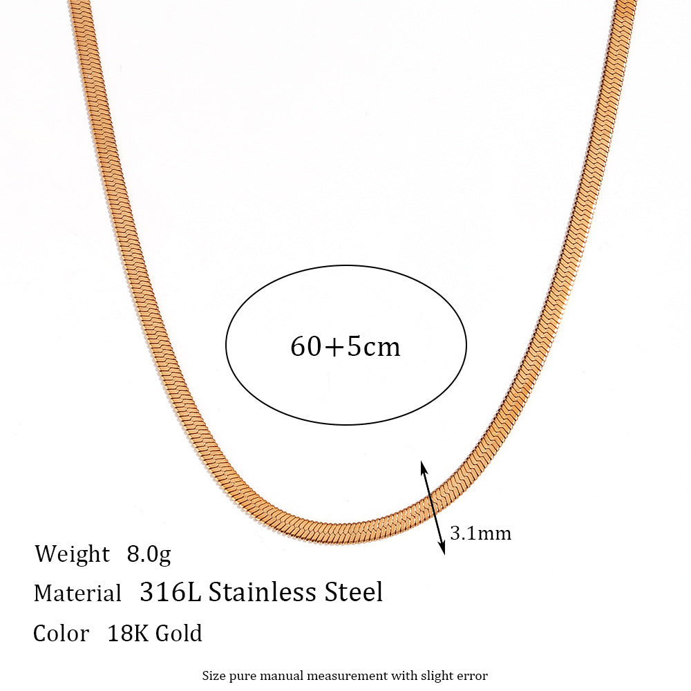 Minimalist Stripe Geometric Stainless Steel 18K Gold Plated Necklaces