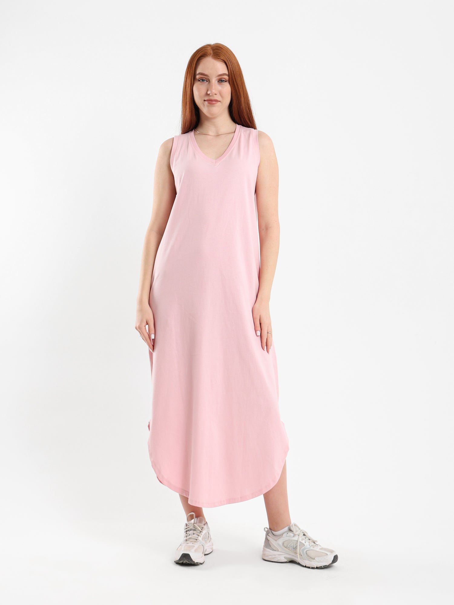 Sleeveless High-Low Midi Dress