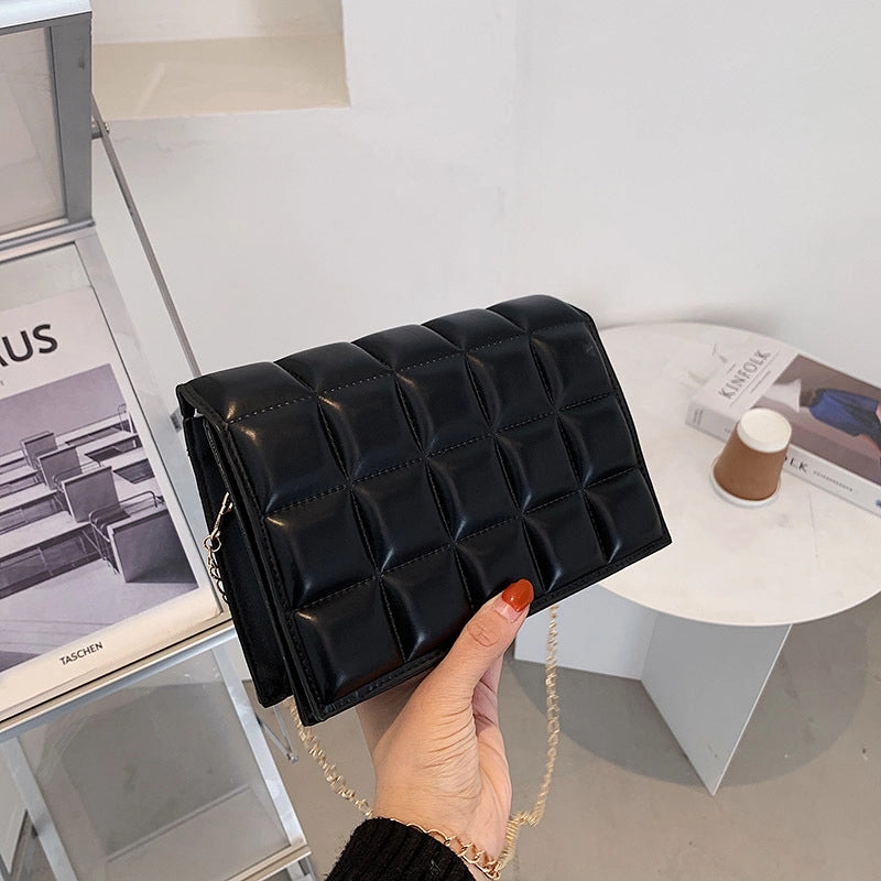 Women's Small Polyester Solid Color Streetwear Square Flip Cover Shoulder Bag