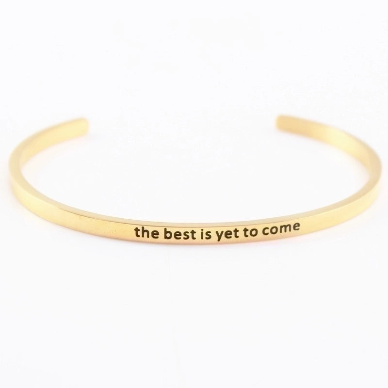 2 Pieces Casual Minimalist Letter 304 Stainless Steel Stainless Steel Bracelets In Bulk