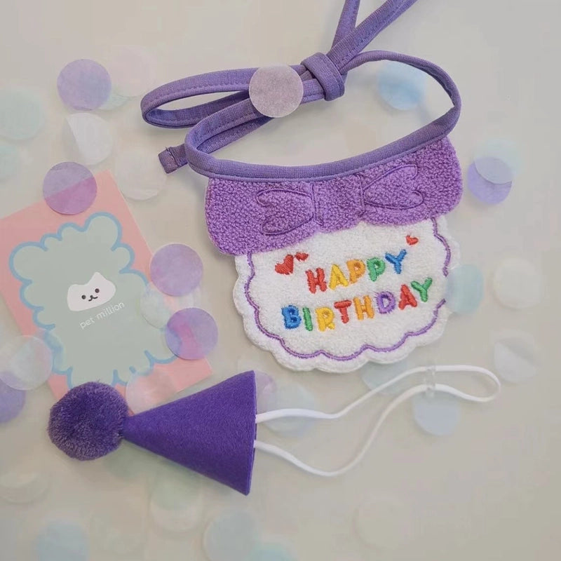 Dog Dog Party Birthday Hat Bib Dog Cat Pet Slippery Bag Slippery Towel Bichon Pet