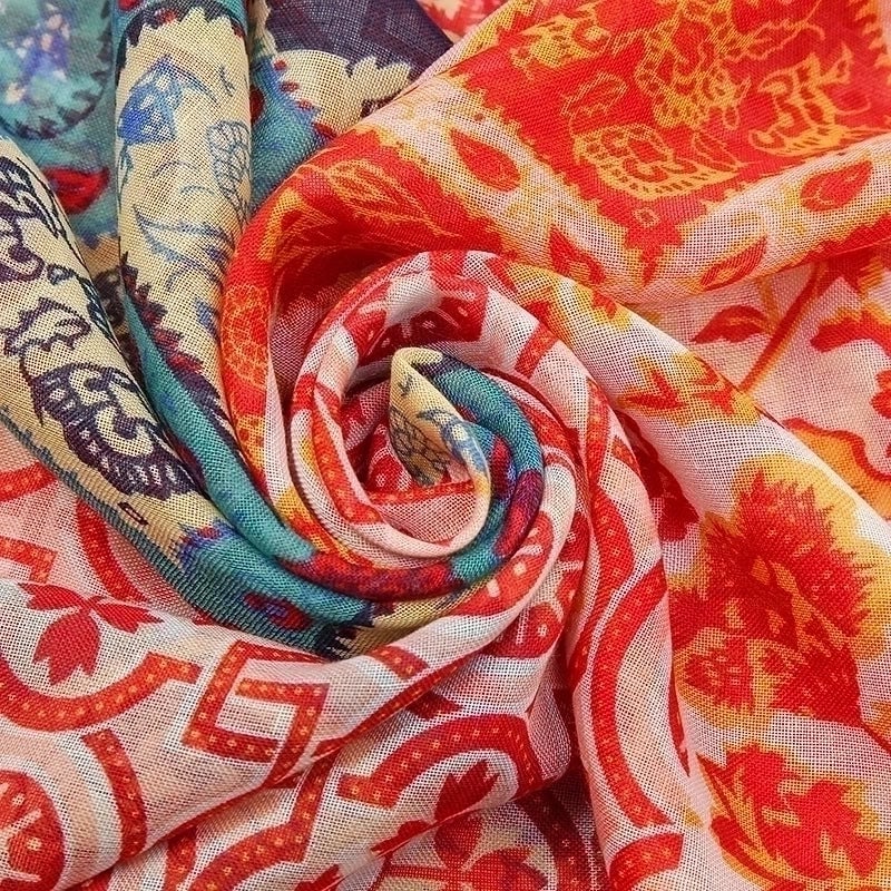 Women'S Bohemian Geometric Cotton And Linen Scarf