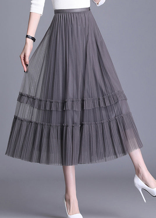 Plus Size Black Tulle Tiered Fall Wear on both sides Skirt