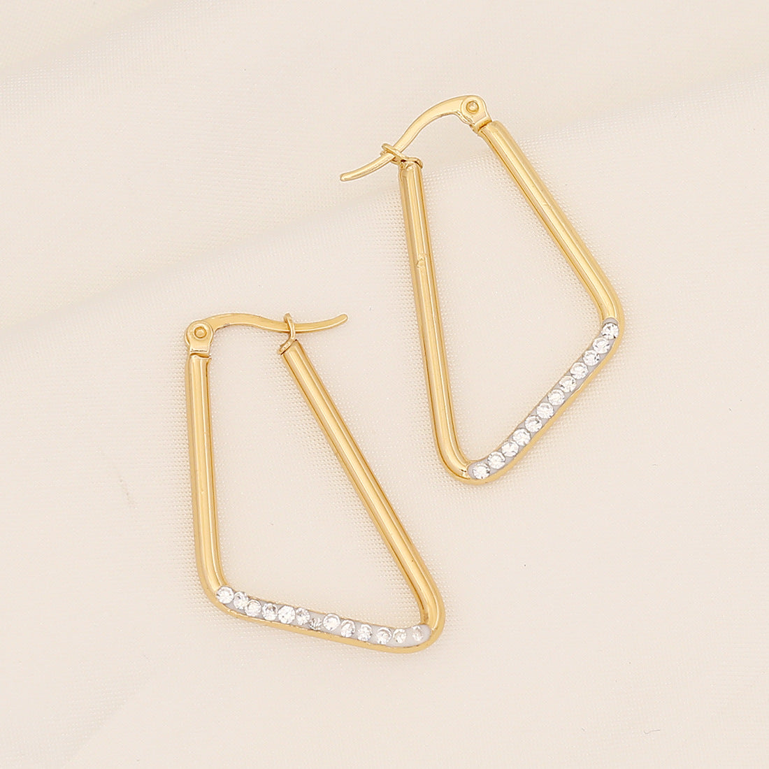 Fashion Heart Geometric Droplet Stainless Steel Electroplating Earrings