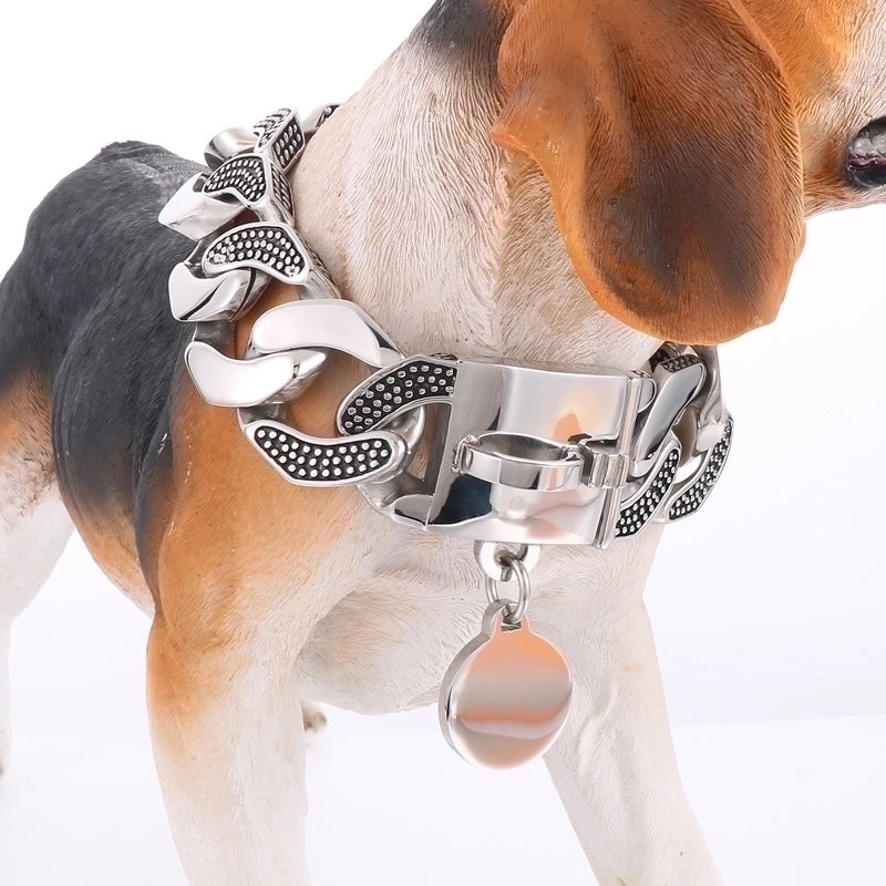 30mm Stainless Steel Cuban Chain Hip Hop Style Largepet Dog Collar