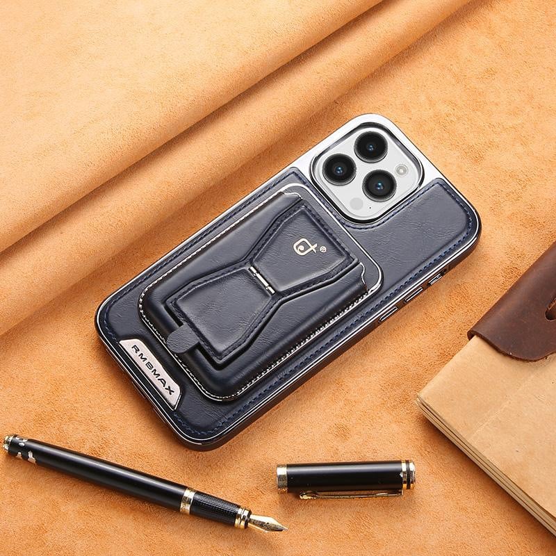 Luxurious Leather Magnetic iPhone Case with Removal Card Holder