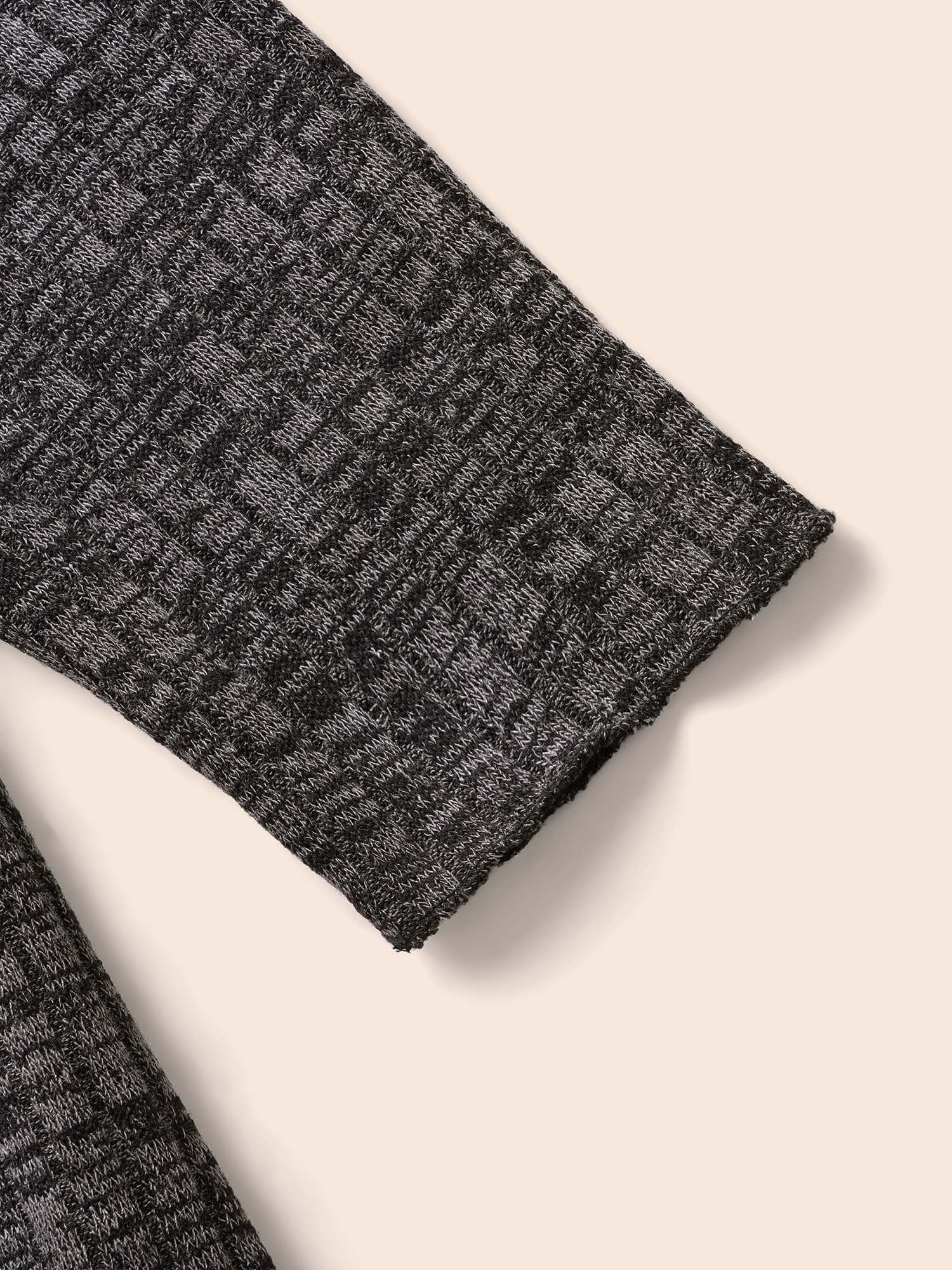 Crew Neck Button Detail Split Hem Dress