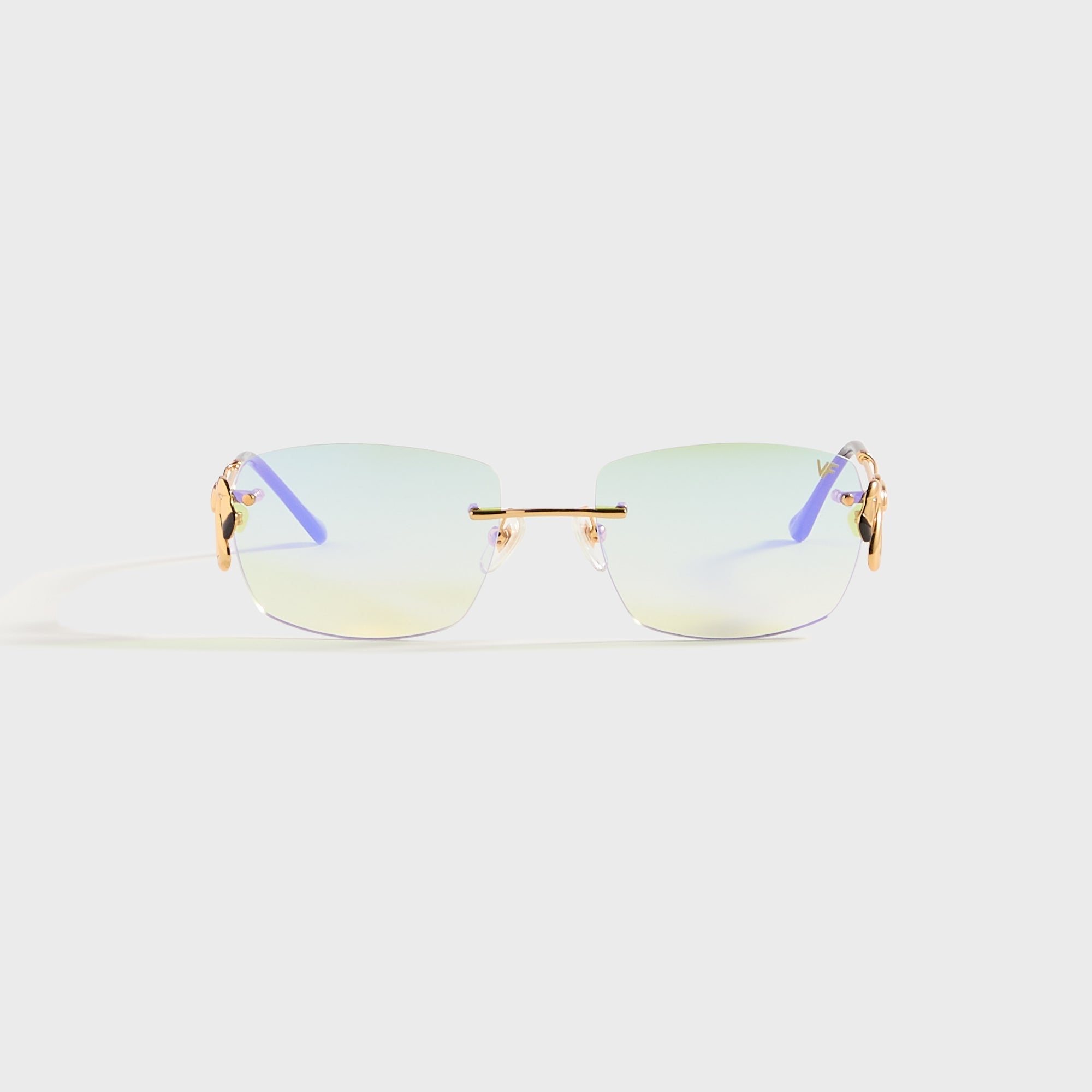 Vintage Frames Flamingo 24KT - Yellow Gold / Powder Green Flash Purple