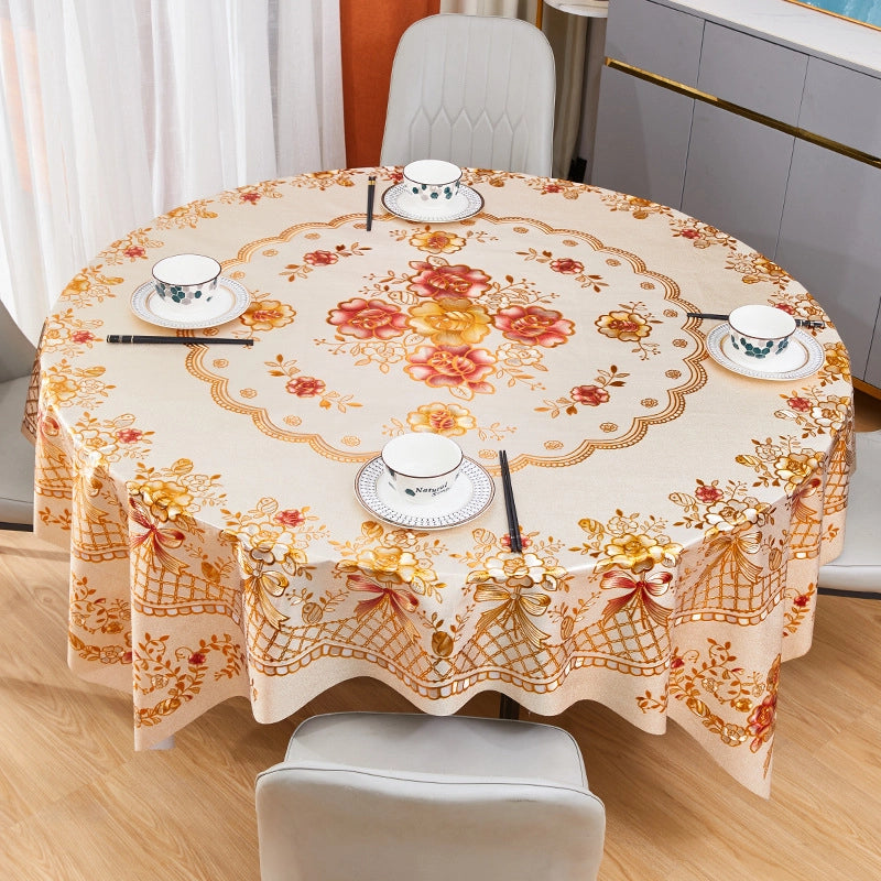 Elegant Classic Style Geometric Flower PVC Tablecloths Artificial Decorations
