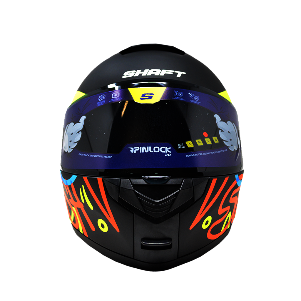 Casco Shaft Abatible 3910 Art Black Naranja