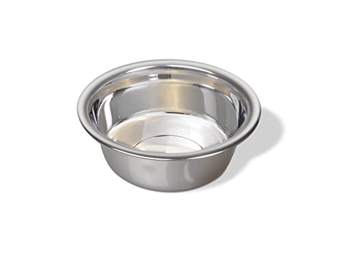 Van Ness Pets Medium Lightweight Stainless Steel Dog Bowl. 32 OZ Food And Water Dish. Natural