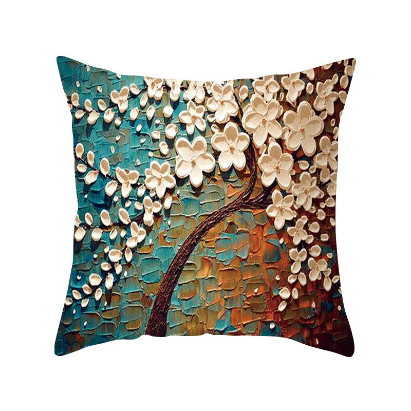 Modern Style Pastoral Letter Plant Linen Pillow Cases Couch & Sofa Decor