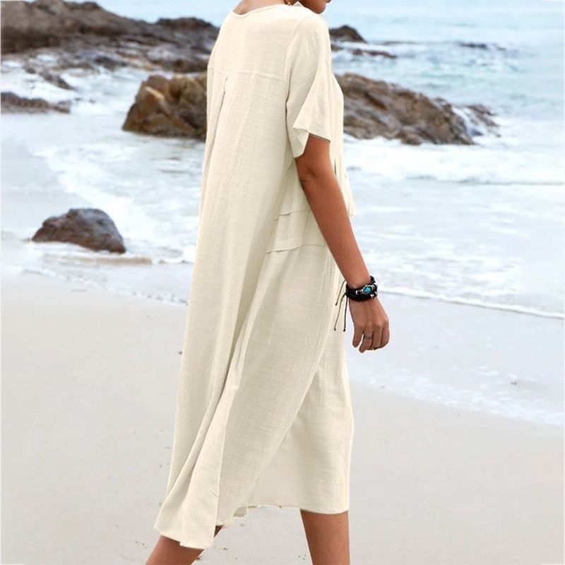 Women's cotton and linen summer dress