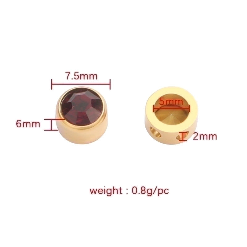 Stainless Steel 18K Gold Plated Rose Gold Plated IG Style Plating Inlay Round Birthstone Pendant Necklace