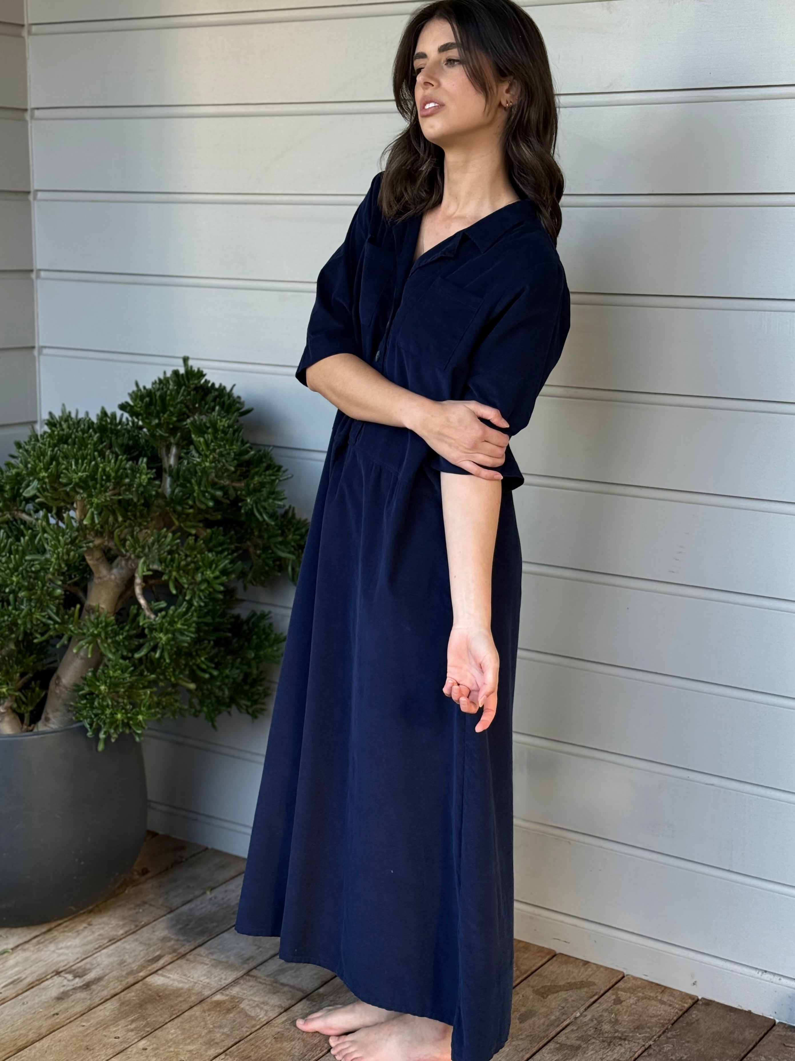 bridget dress - indigo cord