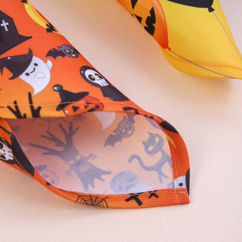 Halloween Pumpkin Ghost Triangle Bibs Dog Bandanas