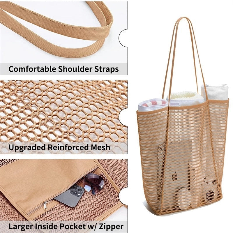 Unisex Nylon Grid Solid Color Basic Vacation Square Open Handbag