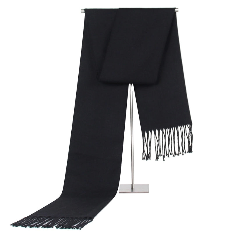 Autumn And Winter Designed New Low Price Simple Color Men's Scarf Cashmere Tassel Scarf Gift