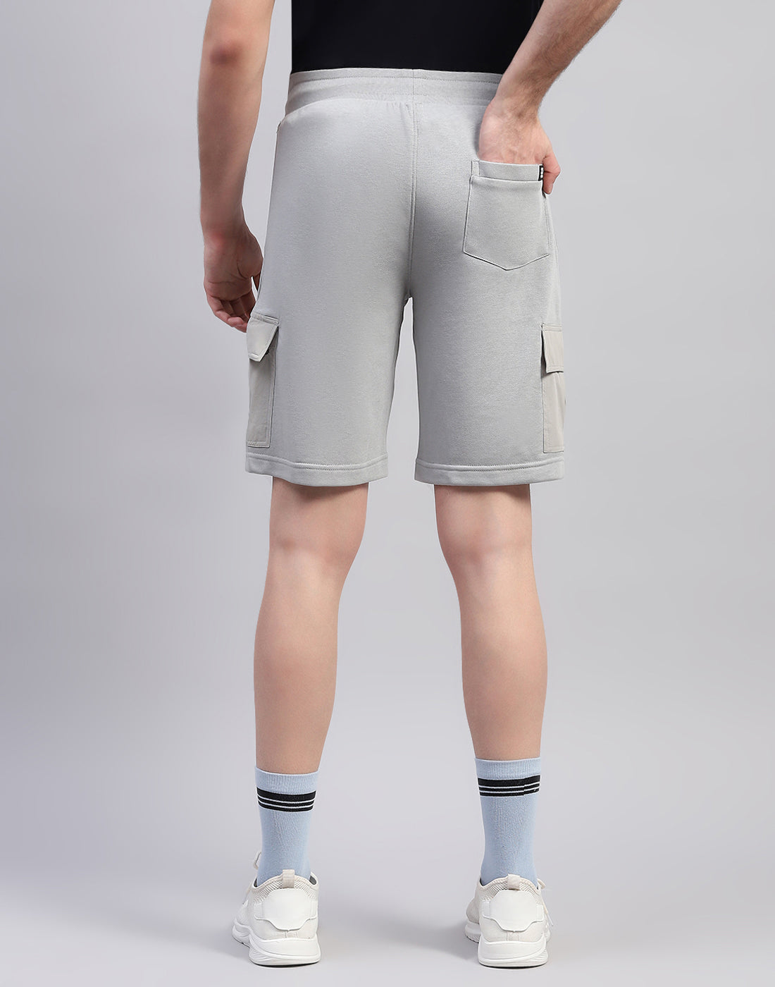 Men Grey Solid Regular Fit Short