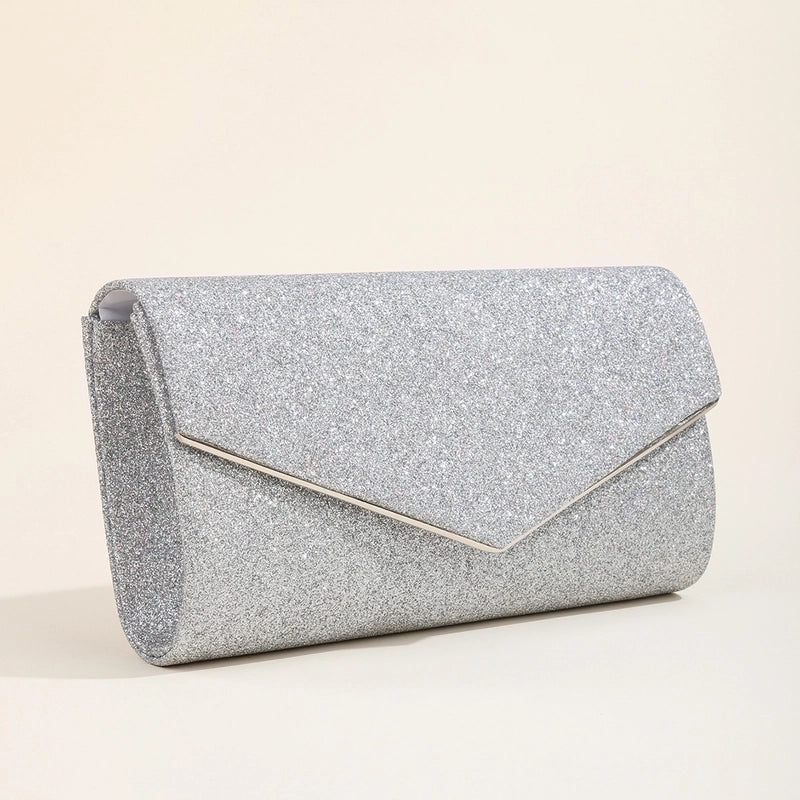 Red Black Gold Polyester Solid Color Square Clutch Evening Bag