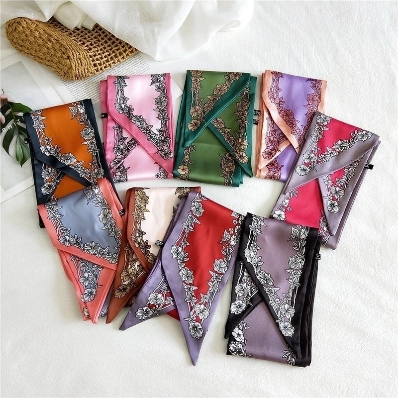 Unisex Sweet Polka Dots Polyester Printing Silk Scarves