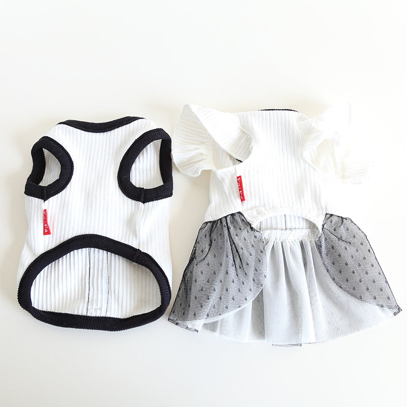 Bow Design Boy Girl Dog Cat Dress/Vest