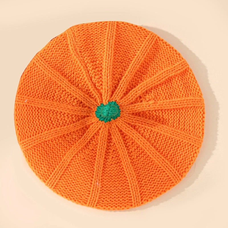 Children Unisex Adults Cartoon Style Cute Minimalist Pumpkin Eaveless Wool Cap