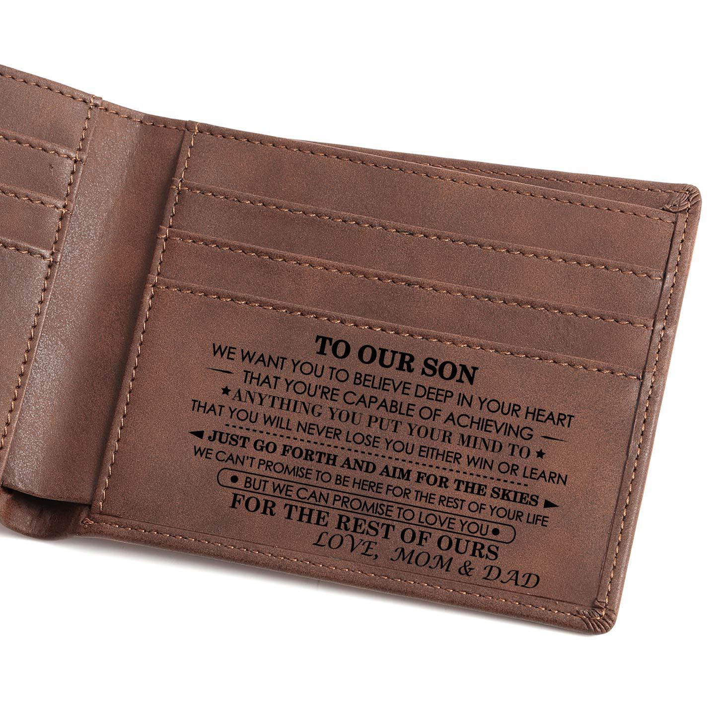 To My Son/GrandSon - Premium Cow Leather Card Wallet