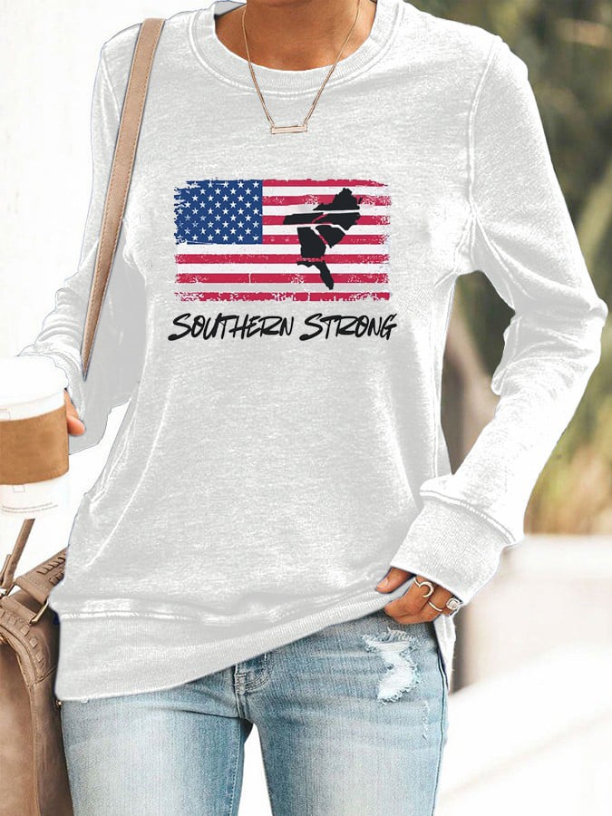 Women's Southern Strong Printed Casual Sweatshirt