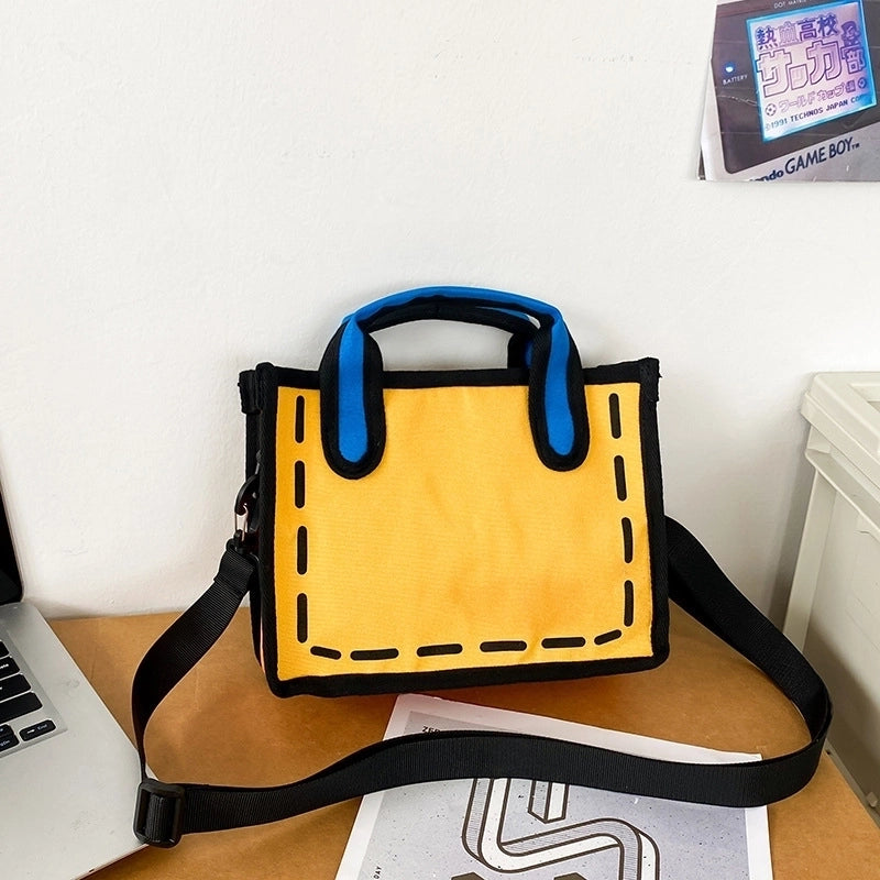 Women's Small All Seasons Nylon Color Block Streetwear Square Zipper Shoulder Bag