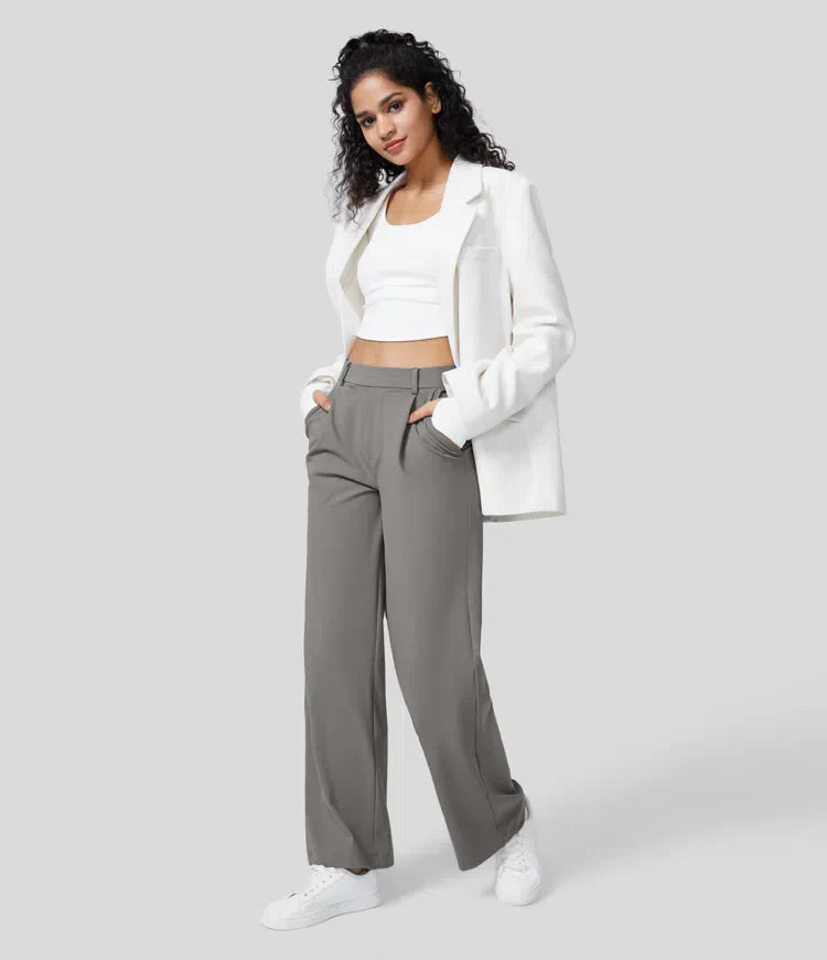 Quinn | High Waist Trousers with Side Pockets