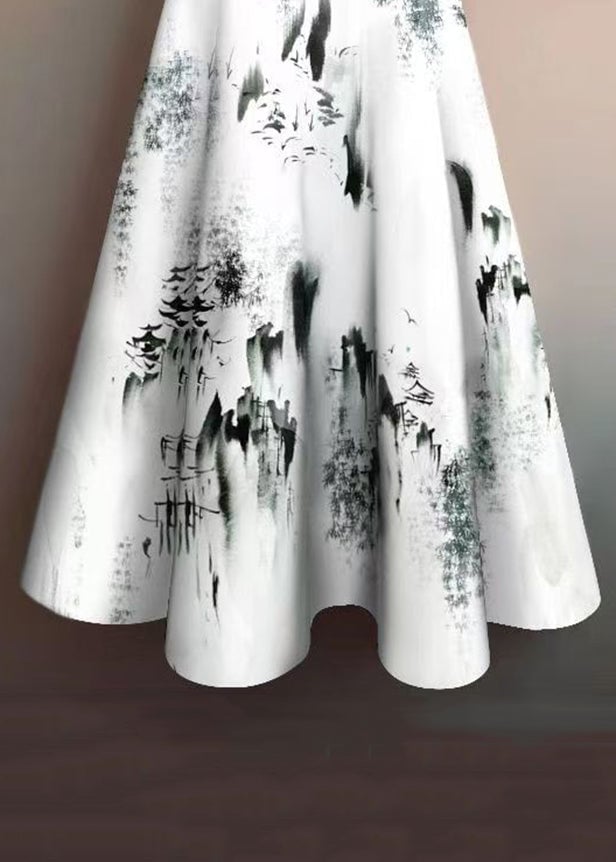 Boho Print High Waist Cotton Skirt Summer