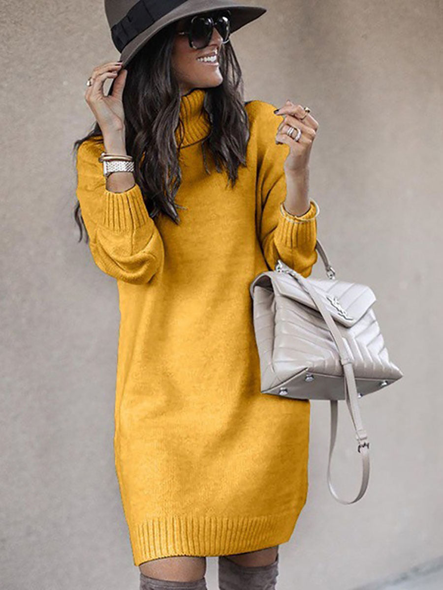 Casual Solid Color Turtleneck Sweaters(6 Colors)